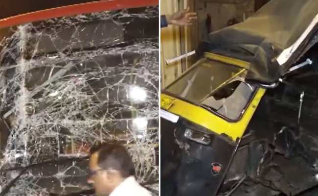 One dead, six injured as four two-wheelers get trapped between two buses