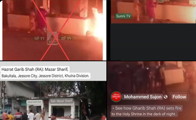 False claims of Hindu temple burning debunked, video shows Mazaar Sharif in Bangladesh