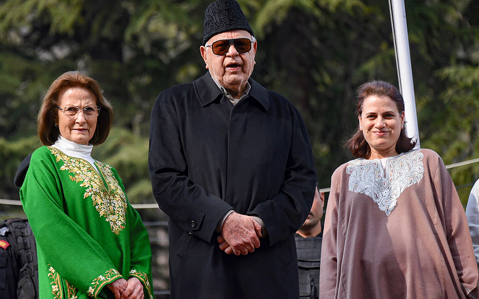 NC chief Farooq Abdullah meets his son Omar Abdullah in sub-jail in Srinagar