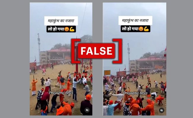 Old video from a fair in Uttarakhand shared as 'stone pelting at Mahakumbh'