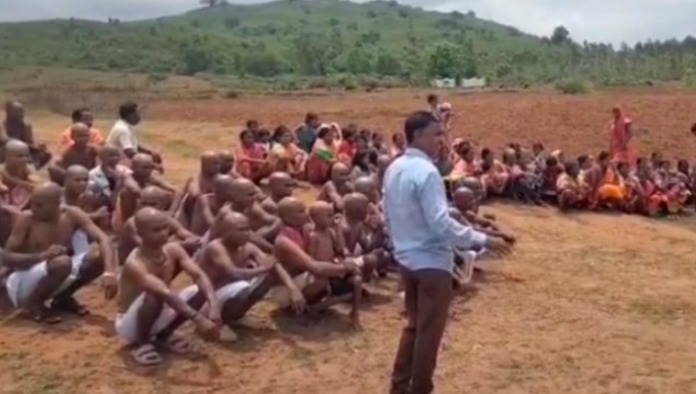 Forty family members shave heads in purification ritual after tribal woman marries outside caste