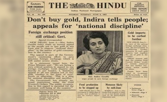 ‘The Hindu’ flags fake 1967 front page falsely claiming Indira Gandhi urged people not to buy gold