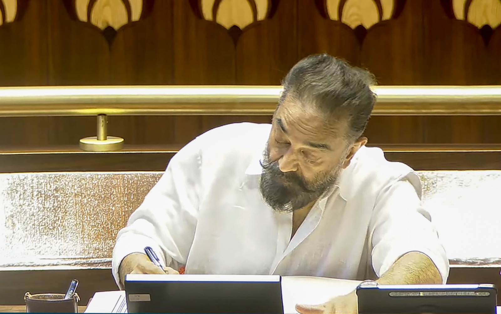 Kamal Haasan, 3 others take oath as Rajya Sabha MPs