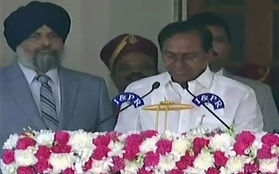 KCR sworn-in, returns as Telangana CM for second straight term