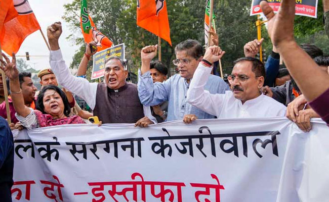 BJP Protest March: Party Demands CM Kejriwal's Resignation