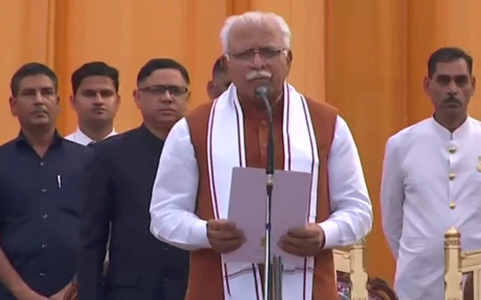 Manohar Lal Khattar takes oath as Haryana CM, Dushyant Chautala as deputy CM