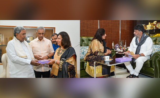 Kiran Mazumdar-Shaw meets CM Siddaramaiah, Deputy CM Shivakumar