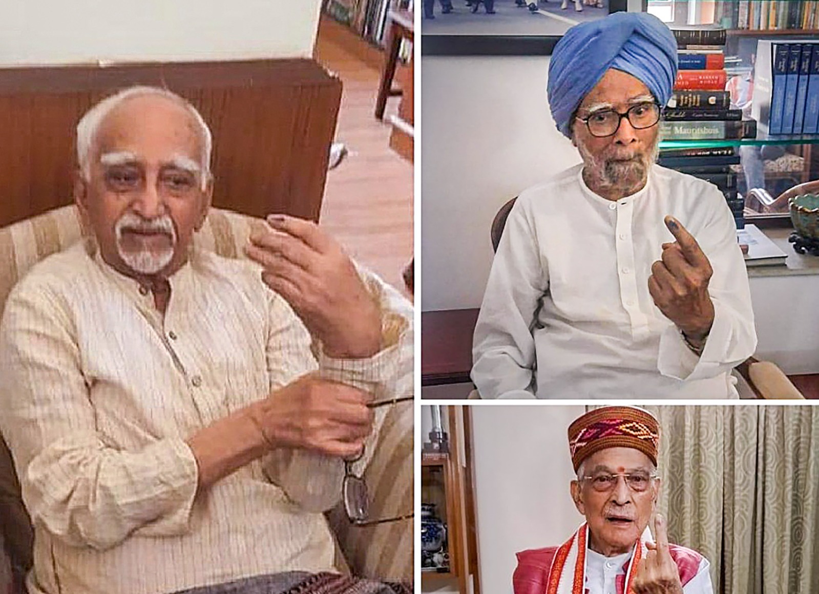 Manmohan Singh, LK Advani cast votes from home