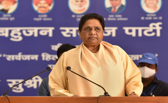 Mayawati slams BJP, Cong over Ambedkar row