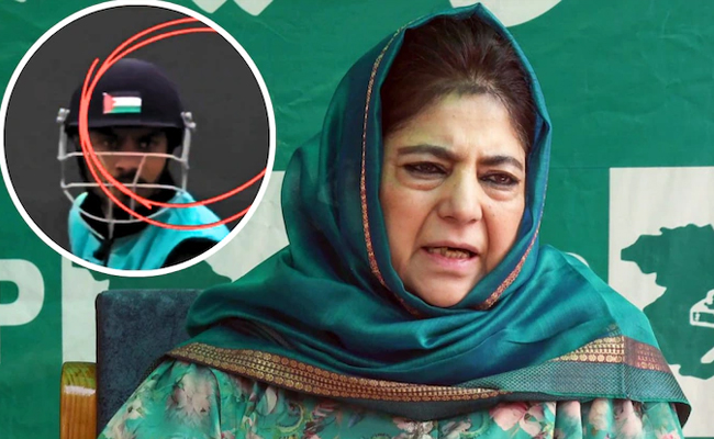 Mehbooba Mufti backs Kashmiri cricketer wearing Palestinian flag, police order enquiry