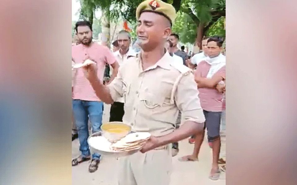 UP: Cop stages protest over quality of food provided by mess; probe ordered