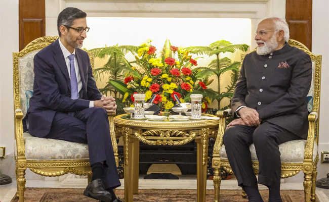 PM Modi meets Google CEO, discusses AI collaborations