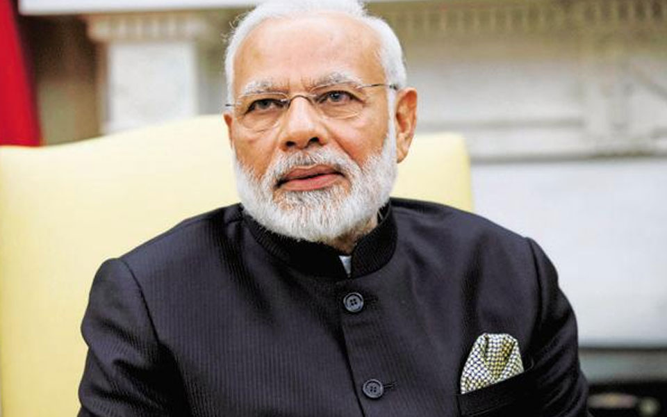 Modi lays foundation stone of Vanijya Bhawan