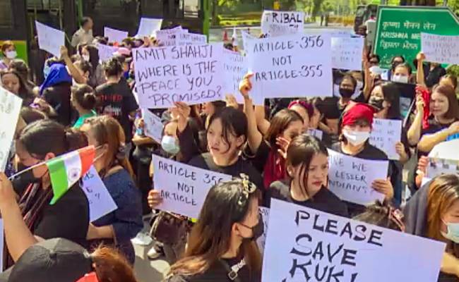 Manipur violence: Members of Kuki community hold protest outside Amit Shah's residence