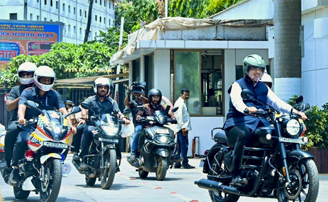 Fadnavis rides motorcycle to Vidhan Bhavan, says PM Modi asked only for 'small sacrifices'