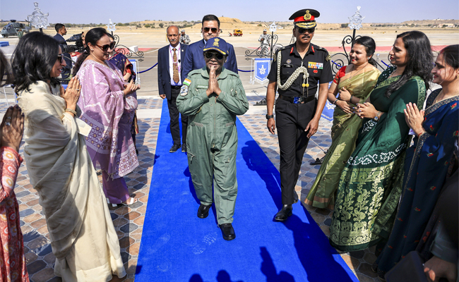 IAF's Exercise Vayu Shakti begins at Pokharan range; President Murmu, Rajnath in attendance