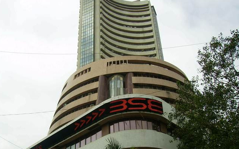 Sensex hits record high, Nifty trades over 11,000 mark