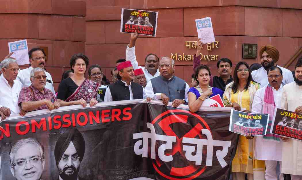 Opposition holds protest against SIR in Parliament complex