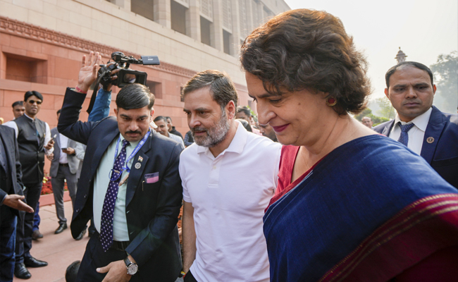 Priyanka Gandhi interacts with opposition MPs in LS amid protests over Sambhal violence, Adani issue