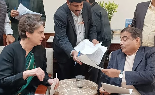 Priyanka Gandhi urges Nitin Gadkari to expedite road projects in Kerala's Wayanad