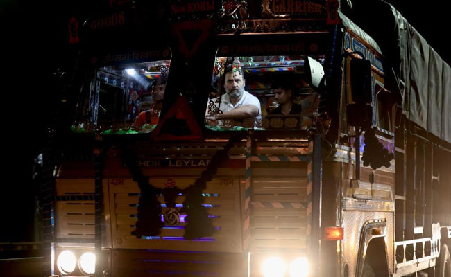 Rahul Gandhi takes truck ride from Delhi to Chandigarh, listens to 'Mann Ki Baat' of drivers