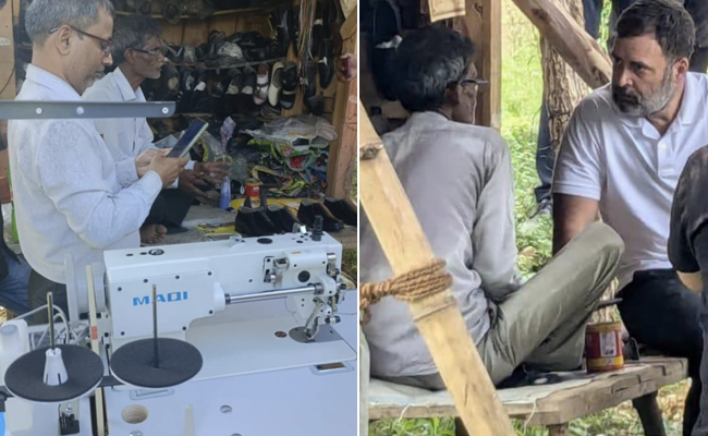 UP cobbler gets sewing machine a day after visit by Rahul Gandhi