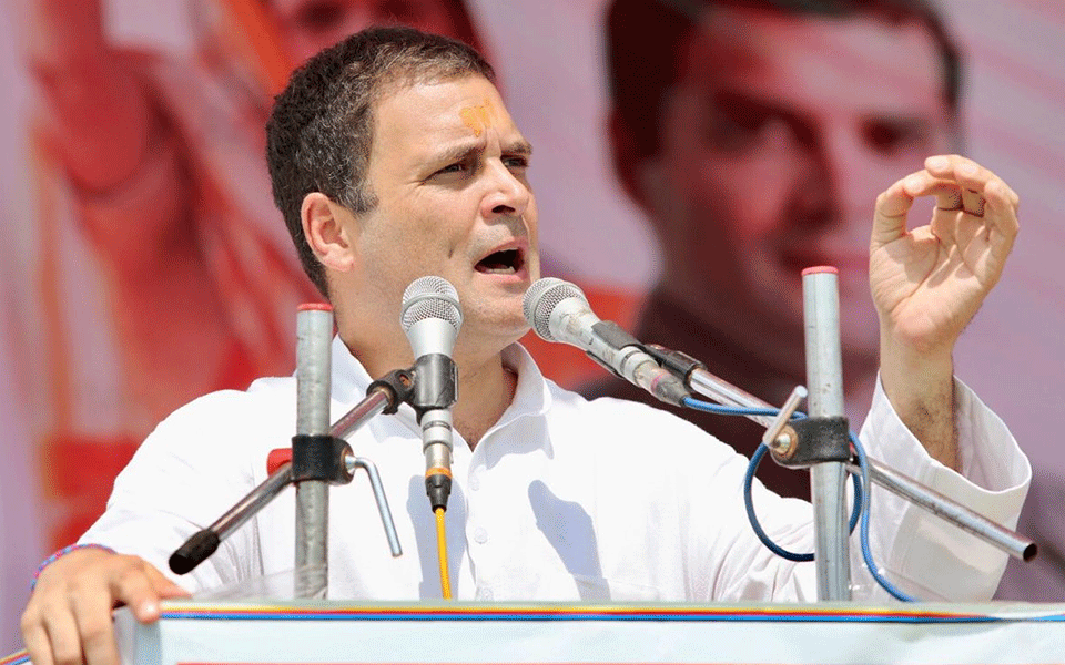 Rahul attacks 'Saheb' over Rafale, rupee, oil