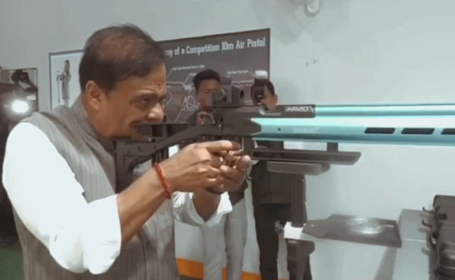 BJP post video showing Himanta Sarma using rifle to shoot targets wearing Muslim caps