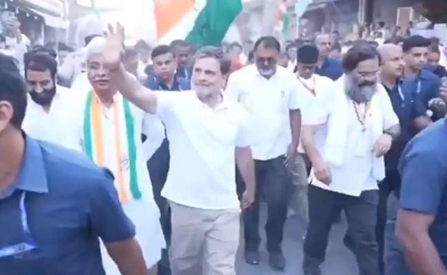 Rahul Gandhi joins Haryana Congress leader's 'Sadbhav Yatra' in Gurugram