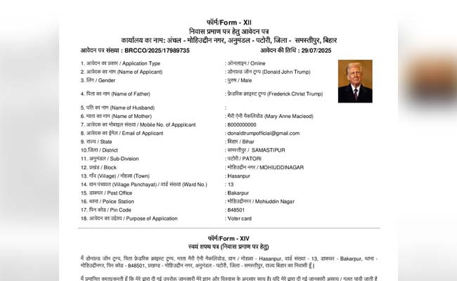 Trump’s name, dog photos misused in Bihar’s voter verification drive, authorities launch probe
