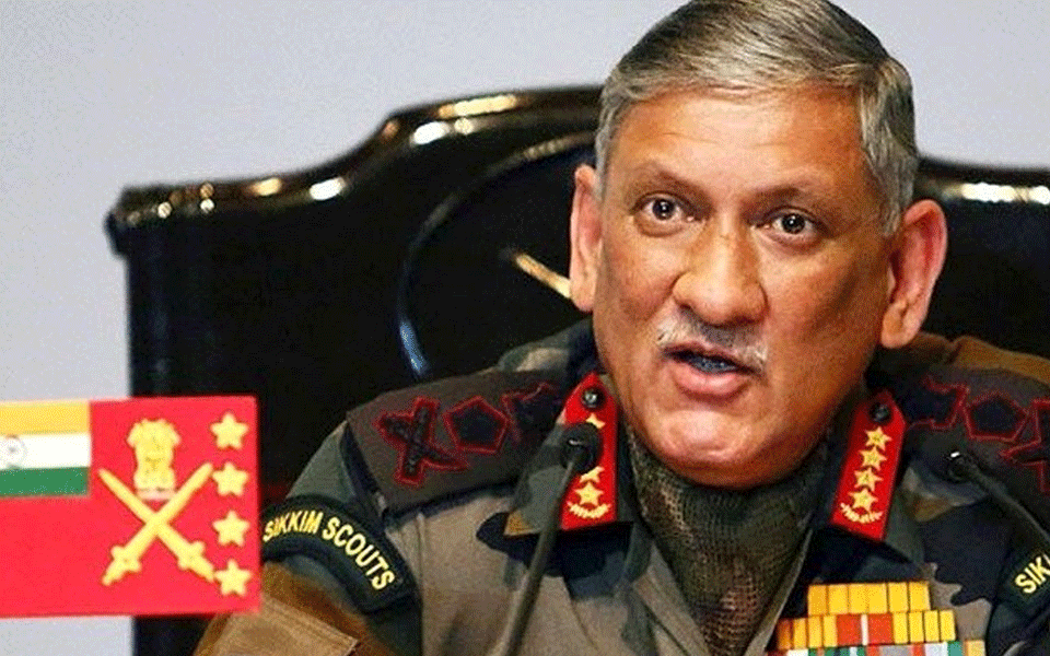 Hand of friendship only if Pakistan stops terror: Gen Rawat