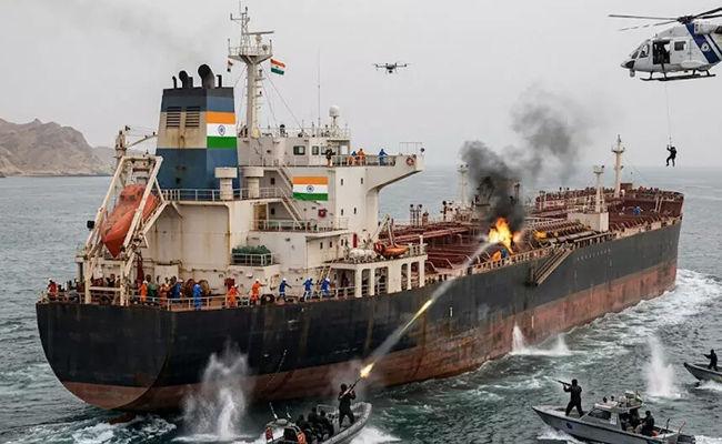 14 India-bound ships in Strait of Hormuz stopped by Iran; 1 hit by bullets, 1 crosses: Sources