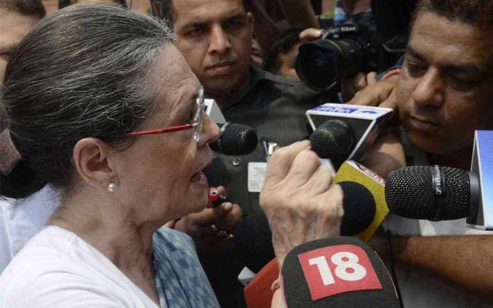 Sonia Gandhi leads Congress protests against Rafale deal
