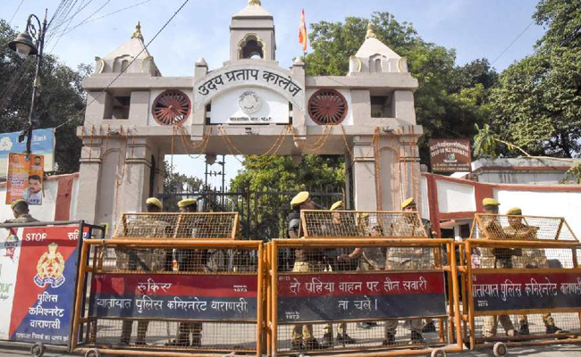 Varanasi: Students stage protest demanding removal of mosque from college campus