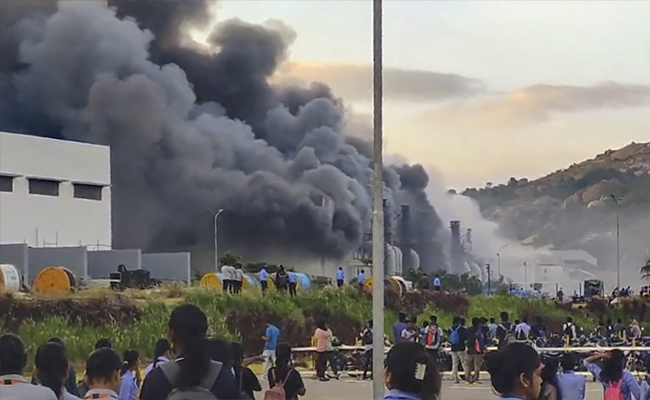 Massive fire breaks out at Tata Electronics factory in Tamil Nadu