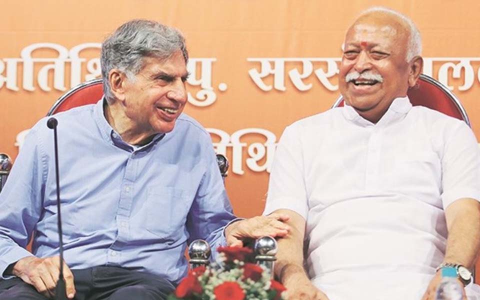 Ratan Tata meets Mohan Bhagwat at RSS headquarters in Nagpur