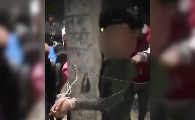 Wedding chaos in UP: Man mistaken for thief tied to pole, beaten; video goes viral