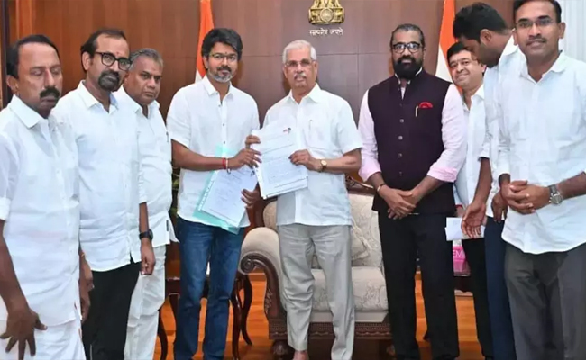 Vijay meets Governor again after securing majority support in Tamil Nadu