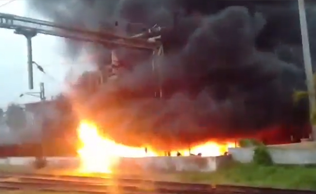 Hundreds of two-wheelers gutted in fire at Thrissur railway station parking area