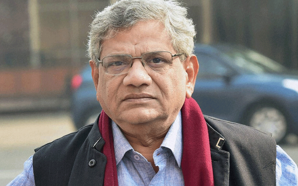 In case of mismatch with EVM figures, all VVPATs must be counted: Sitaram Yechury