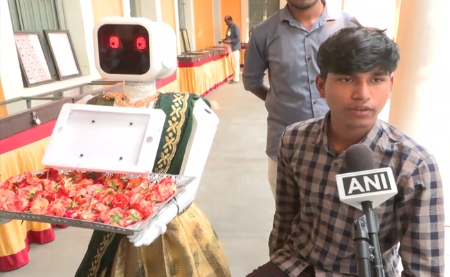 Robot greets voters at model polling booth in Pondy
