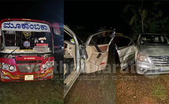 Kundapur: Bus collides with parked innova, driver killed on spot