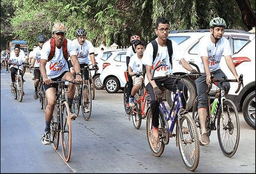 Cycling Clubs of Mangaluru create voting awareness