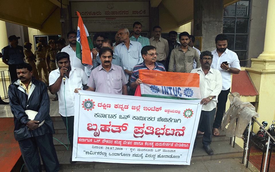 Mangaluru One employees stage protest