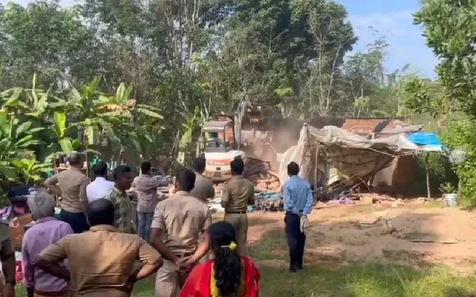 Revenue officials demolish elderly couple’s home built on government land in Kadaba