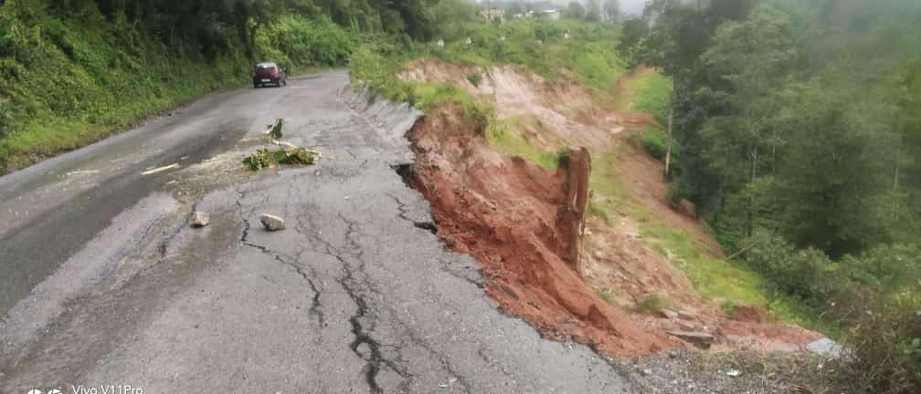 Traffic diversion at Marnalli on Shiradi Ghat after landslide