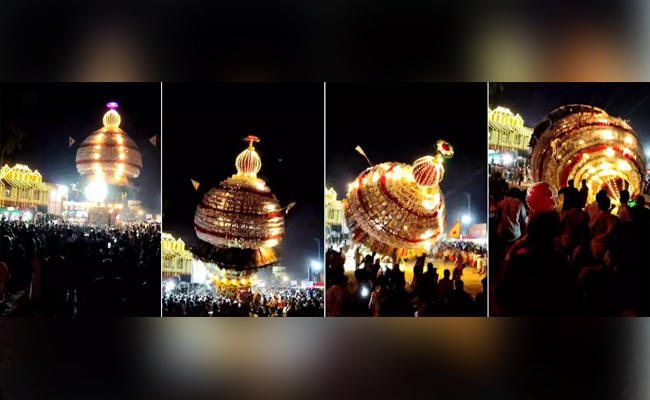 Temple chariot overturns during Bappanadu Brahmarathotsava; Priest injured