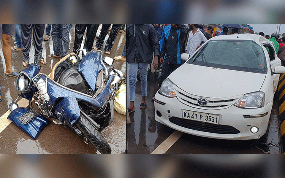 Son who went to bring flowers for father's funeral dies in road accident in Sirsi