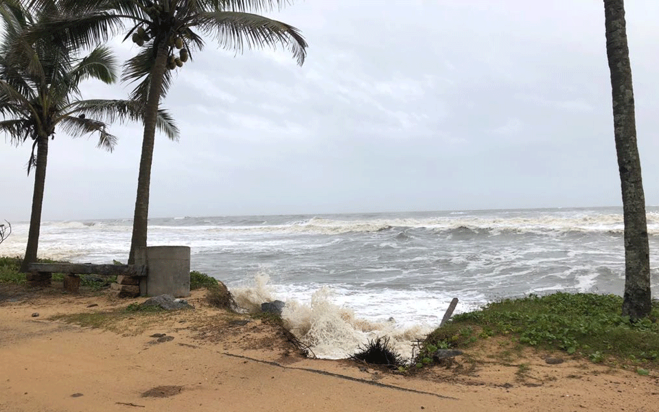 Sea erosion intensifies at Ermalu: Connecting road facing threat