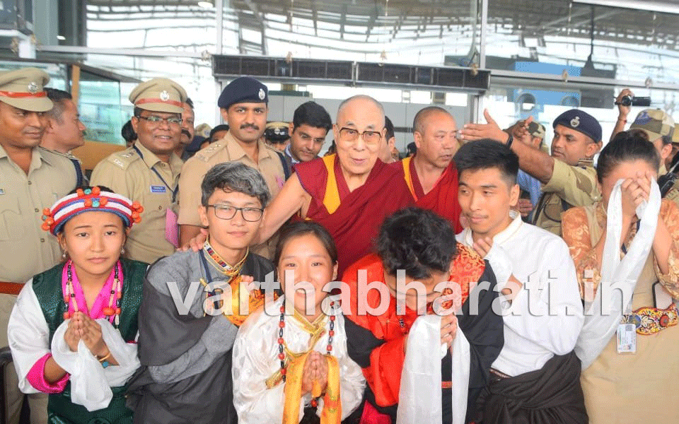 Tibetan spiritual leader Dalai Lama arrives in Mangaluru